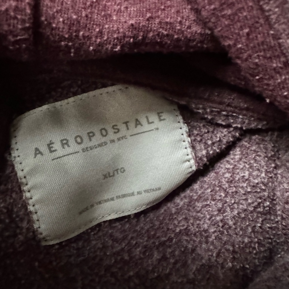Aeropostale aero maroon burgundy oversized street baggie, unisex hoodie. - Picture 4 of 4